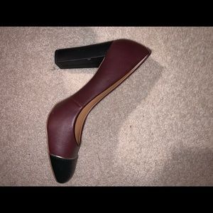 Oxblood and black leather JCrew heel